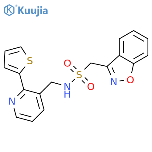 1-(1,2-benzoxazol-3-yl)-N-{[2-(thiophen-2-yl)pyridin-3-yl]methyl}methanesulfonamide structure