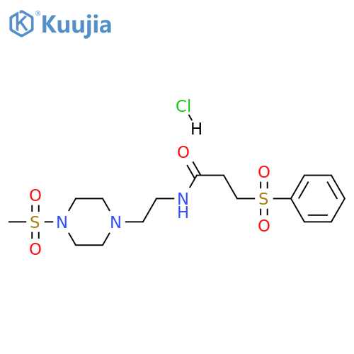 3-(benzenesulfonyl)-N-2-(4-methanesulfonylpiperazin-1-yl)ethylpropanamide hydrochloride structure