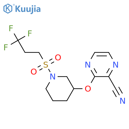 3-{[1-(3,3,3-trifluoropropanesulfonyl)piperidin-3-yl]oxy}pyrazine-2-carbonitrile structure