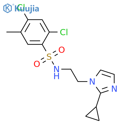 2,4-dichloro-N-[2-(2-cyclopropyl-1H-imidazol-1-yl)ethyl]-5-methylbenzene-1-sulfonamide structure