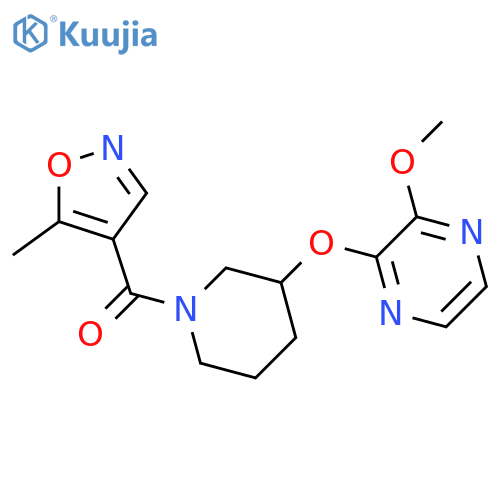 2-methoxy-3-{[1-(5-methyl-1,2-oxazole-4-carbonyl)piperidin-3-yl]oxy}pyrazine structure