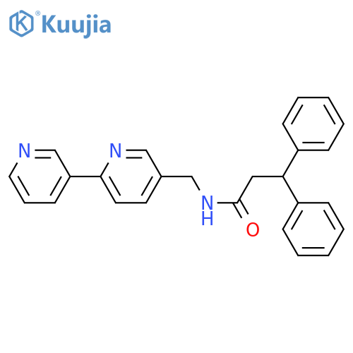 N-({[2,3'-bipyridine]-5-yl}methyl)-3,3-diphenylpropanamide structure