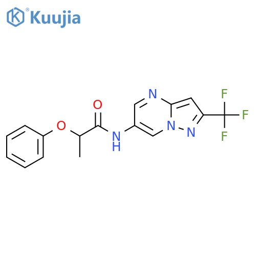2-phenoxy-N-[2-(trifluoromethyl)pyrazolo[1,5-a]pyrimidin-6-yl]propanamide structure