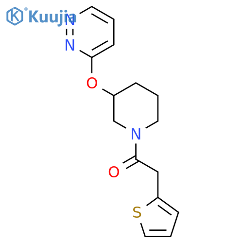 1-[3-(pyridazin-3-yloxy)piperidin-1-yl]-2-(thiophen-2-yl)ethan-1-one structure