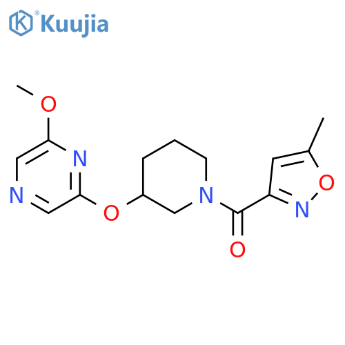 2-methoxy-6-{[1-(5-methyl-1,2-oxazole-3-carbonyl)piperidin-3-yl]oxy}pyrazine structure