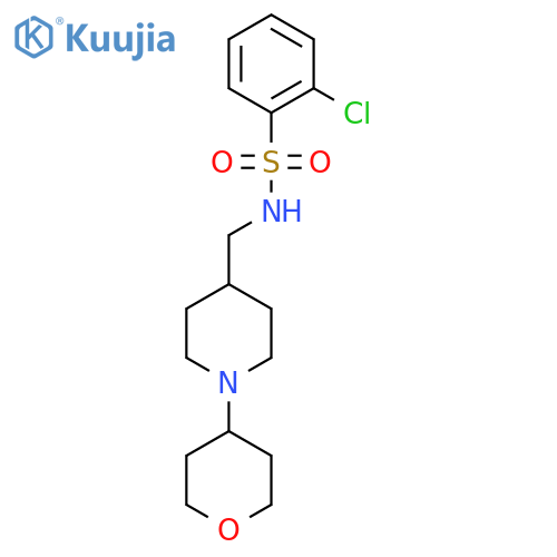 2-chloro-N-{1-(oxan-4-yl)piperidin-4-ylmethyl}benzene-1-sulfonamide structure