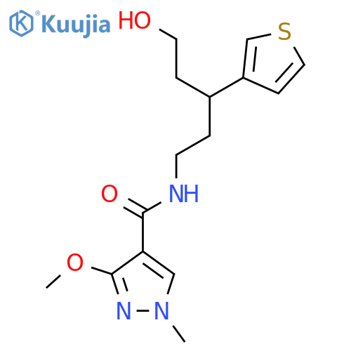 N-[5-hydroxy-3-(thiophen-3-yl)pentyl]-3-methoxy-1-methyl-1H-pyrazole-4-carboxamide structure