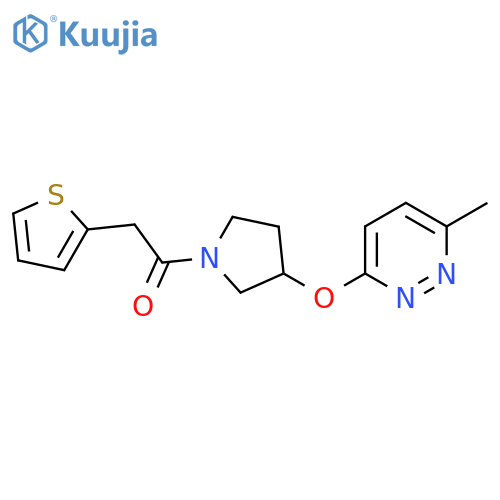 1-{3-(6-methylpyridazin-3-yl)oxypyrrolidin-1-yl}-2-(thiophen-2-yl)ethan-1-one structure