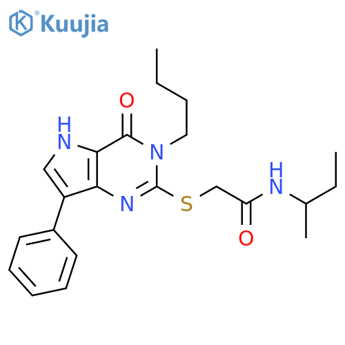 N-(butan-2-yl)-2-({3-butyl-4-oxo-7-phenyl-3H,4H,5H-pyrrolo[3,2-d]pyrimidin-2-yl}sulfanyl)acetamide structure