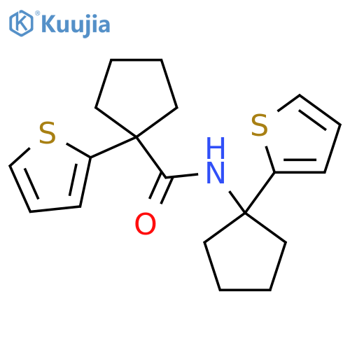 1-(thiophen-2-yl)-N-1-(thiophen-2-yl)cyclopentylcyclopentane-1-carboxamide structure