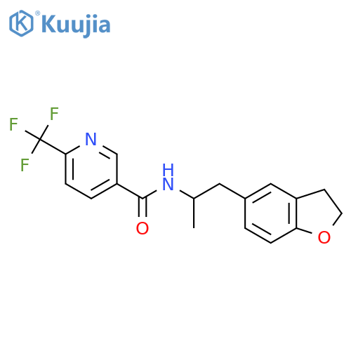 N-1-(2,3-dihydro-1-benzofuran-5-yl)propan-2-yl-6-(trifluoromethyl)pyridine-3-carboxamide structure