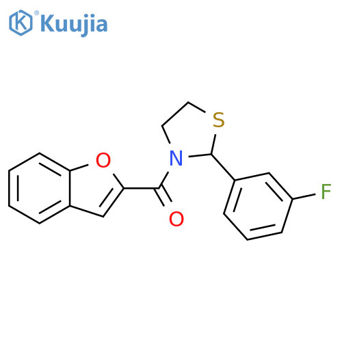 2-Benzofuranyl[2-(3-fluorophenyl)-3-thiazolidinyl]methanone structure