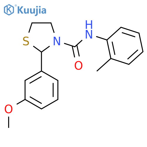 2-(3-methoxyphenyl)-N-(o-tolyl)thiazolidine-3-carboxamide structure