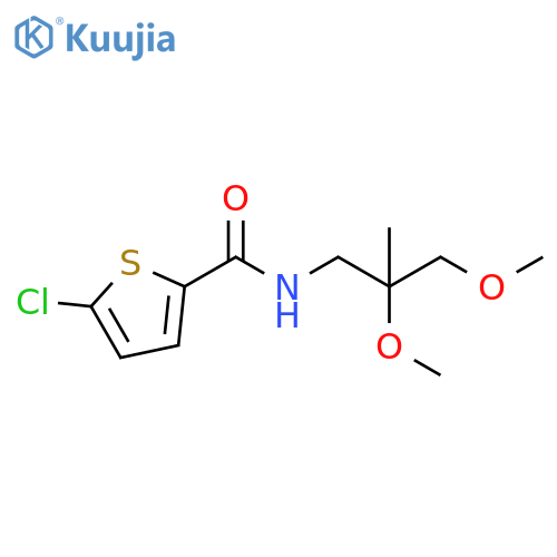 5-chloro-N-(2,3-dimethoxy-2-methylpropyl)thiophene-2-carboxamide structure