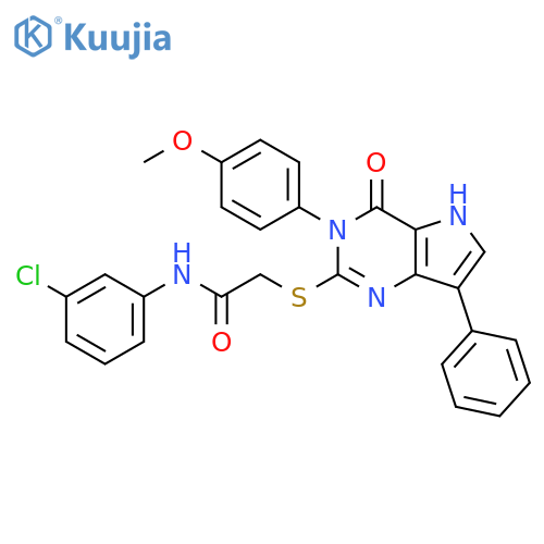 N-(3-chlorophenyl)-2-{[3-(4-methoxyphenyl)-4-oxo-7-phenyl-3H,4H,5H-pyrrolo[3,2-d]pyrimidin-2-yl]sulfanyl}acetamide structure