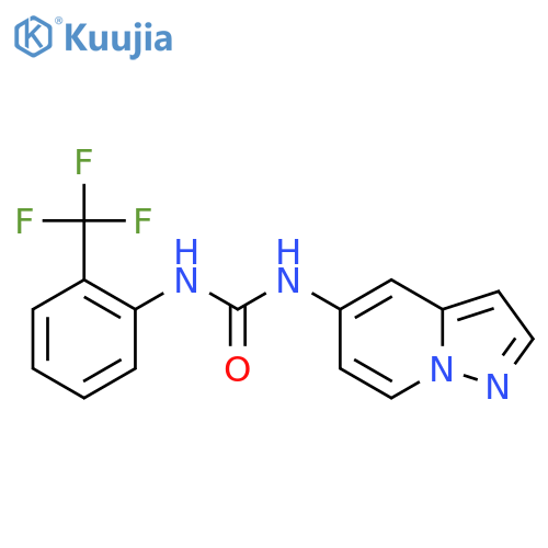 3-{pyrazolo[1,5-a]pyridin-5-yl}-1-[2-(trifluoromethyl)phenyl]urea structure