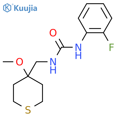 3-(2-fluorophenyl)-1-[(4-methoxythian-4-yl)methyl]urea structure