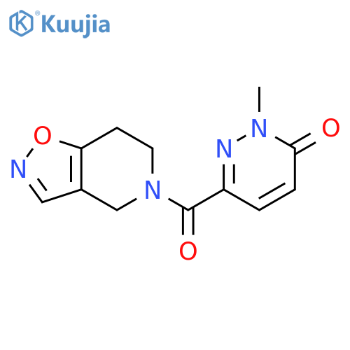 6-(6,7-dihydro-4H-[1,2]oxazolo[4,5-c]pyridine-5-carbonyl)-2-methylpyridazin-3-one structure