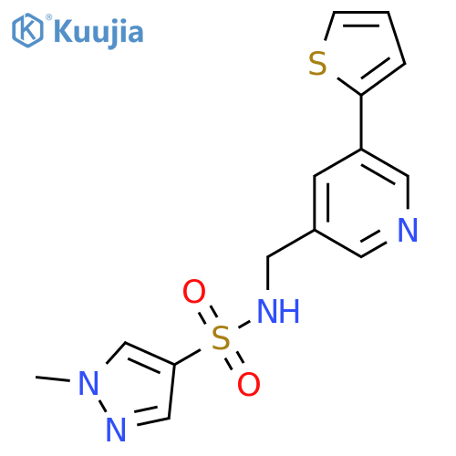 1-methyl-N-{[5-(thiophen-2-yl)pyridin-3-yl]methyl}-1H-pyrazole-4-sulfonamide structure