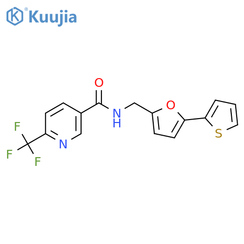 N-{5-(thiophen-2-yl)furan-2-ylmethyl}-6-(trifluoromethyl)pyridine-3-carboxamide structure