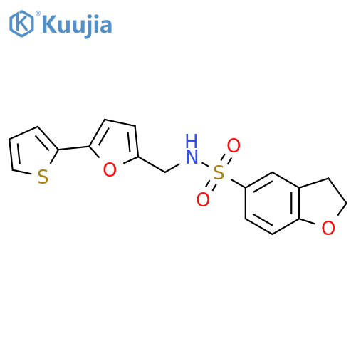 N-{5-(thiophen-2-yl)furan-2-ylmethyl}-2,3-dihydro-1-benzofuran-5-sulfonamide structure