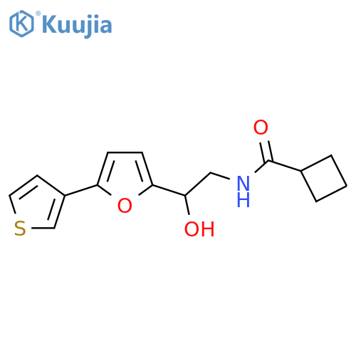 N-{2-hydroxy-2-[5-(thiophen-3-yl)furan-2-yl]ethyl}cyclobutanecarboxamide structure