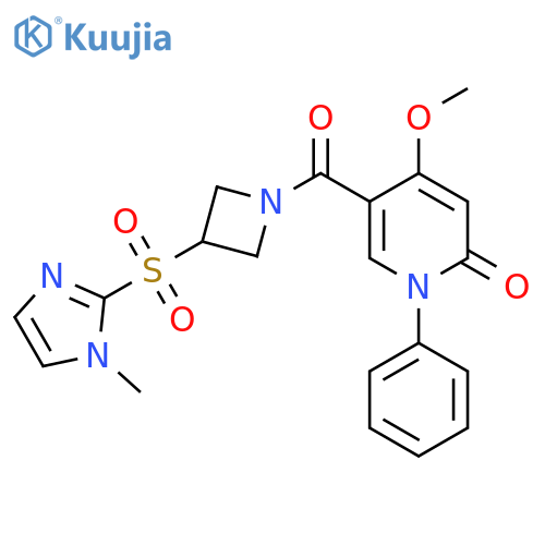 4-methoxy-5-(3-((1-methyl-1H-imidazol-2-yl)sulfonyl)azetidine-1-carbonyl)-1-phenylpyridin-2(1H)-one structure