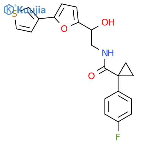 1-(4-fluorophenyl)-N-{2-hydroxy-2-[5-(thiophen-3-yl)furan-2-yl]ethyl}cyclopropane-1-carboxamide structure