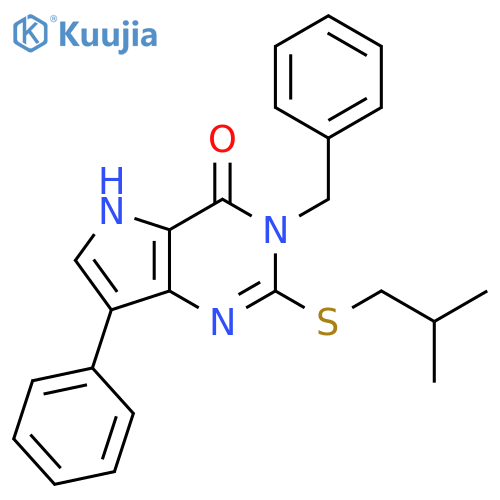 3-benzyl-2-[(2-methylpropyl)sulfanyl]-7-phenyl-3H,4H,5H-pyrrolo[3,2-d]pyrimidin-4-one structure