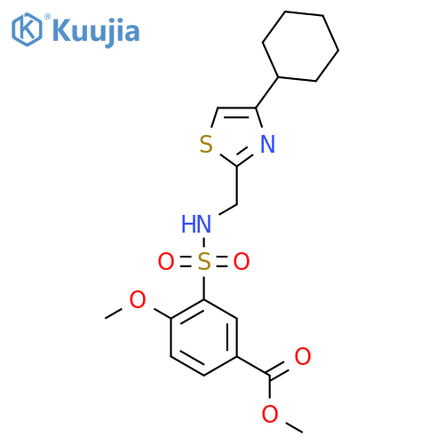 methyl 3-{(4-cyclohexyl-1,3-thiazol-2-yl)methylsulfamoyl}-4-methoxybenzoate structure