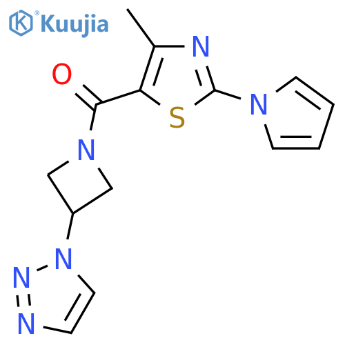 (3-(1H-1,2,3-triazol-1-yl)azetidin-1-yl)(4-methyl-2-(1H-pyrrol-1-yl)thiazol-5-yl)methanone structure