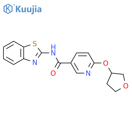 N-(benzo[d]thiazol-2-yl)-6-((tetrahydrofuran-3-yl)oxy)nicotinamide structure