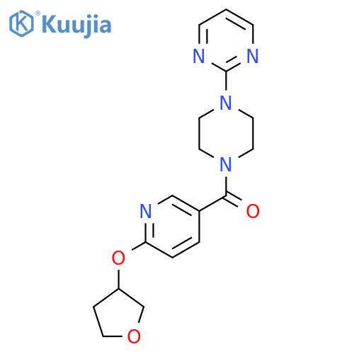(4-(Pyrimidin-2-yl)piperazin-1-yl)(6-((tetrahydrofuran-3-yl)oxy)pyridin-3-yl)methanone structure