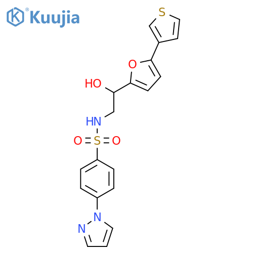 N-{2-hydroxy-2-5-(thiophen-3-yl)furan-2-ylethyl}-4-(1H-pyrazol-1-yl)benzene-1-sulfonamide structure