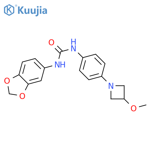 1-(1,3-benzodioxol-5-yl)-3-[4-(3-methoxyazetidin-1-yl)phenyl]urea structure