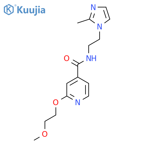2-(2-methoxyethoxy)-N-(2-(2-methyl-1H-imidazol-1-yl)ethyl)isonicotinamide structure