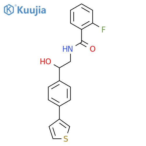 2-fluoro-N-{2-hydroxy-2-[4-(thiophen-3-yl)phenyl]ethyl}benzamide structure