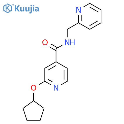 2-(cyclopentyloxy)-N-(pyridin-2-ylmethyl)isonicotinamide structure