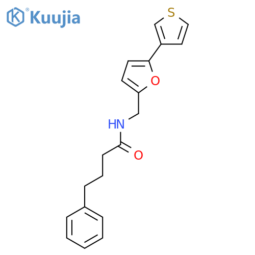 4-phenyl-N-{5-(thiophen-3-yl)furan-2-ylmethyl}butanamide structure
