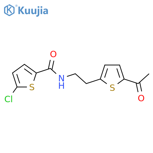 N-[2-(5-acetylthiophen-2-yl)ethyl]-5-chlorothiophene-2-carboxamide structure