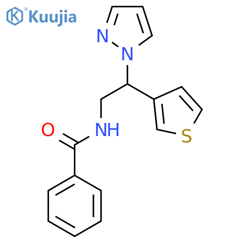 N-[2-(1H-pyrazol-1-yl)-2-(thiophen-3-yl)ethyl]benzamide structure