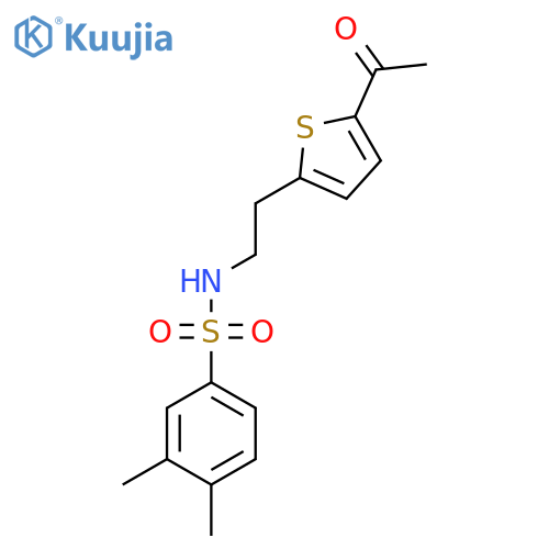 N-[2-(5-acetylthiophen-2-yl)ethyl]-3,4-dimethylbenzene-1-sulfonamide structure