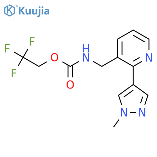 2,2,2-trifluoroethyl N-{2-(1-methyl-1H-pyrazol-4-yl)pyridin-3-ylmethyl}carbamate structure