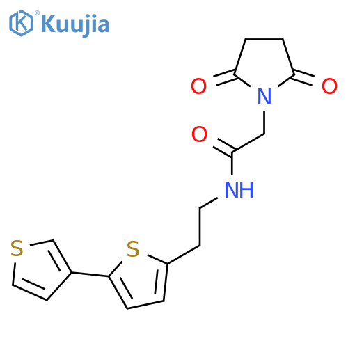N-(2-{2,3'-bithiophene-5-yl}ethyl)-2-(2,5-dioxopyrrolidin-1-yl)acetamide structure
