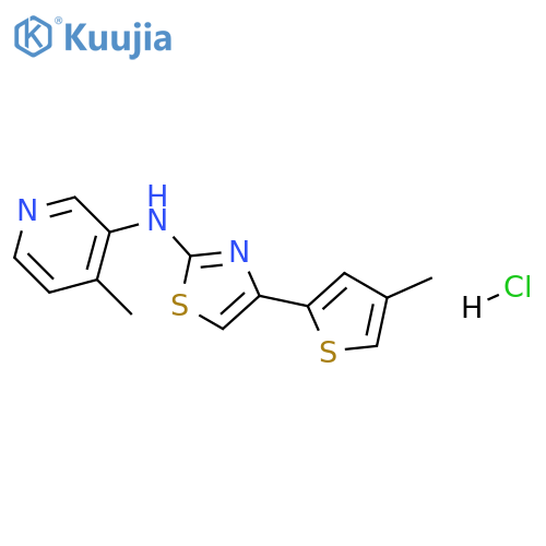 N-(4-methylpyridin-3-yl)-4-(4-methylthiophen-2-yl)-1,3-thiazol-2-amine:hydrochloride structure