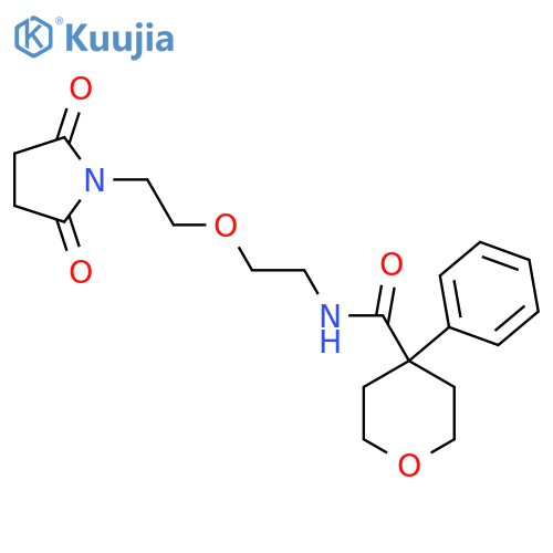 N-{2-2-(2,5-dioxopyrrolidin-1-yl)ethoxyethyl}-4-phenyloxane-4-carboxamide structure