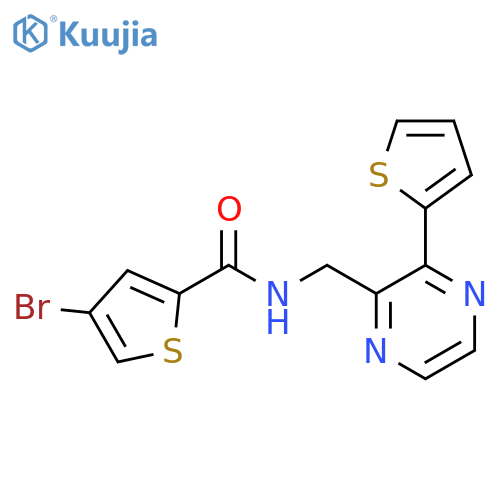 4-bromo-N-{3-(thiophen-2-yl)pyrazin-2-ylmethyl}thiophene-2-carboxamide structure