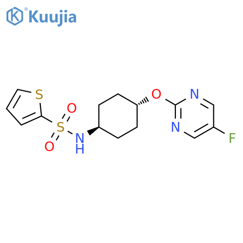 N-(1r,4r)-4-(5-fluoropyrimidin-2-yl)oxycyclohexylthiophene-2-sulfonamide structure