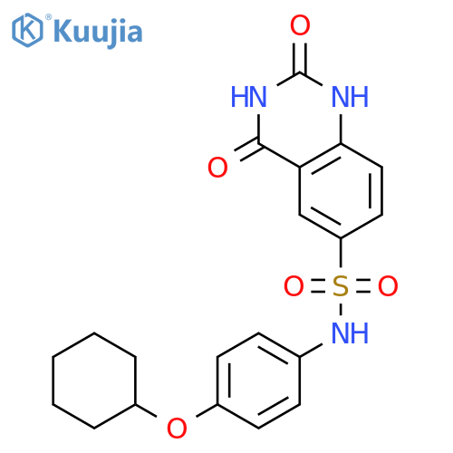 N-[4-(cyclohexyloxy)phenyl]-2,4-dioxo-1,2,3,4-tetrahydroquinazoline-6-sulfonamide structure