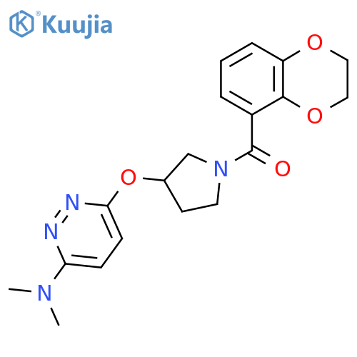 6-{1-(2,3-dihydro-1,4-benzodioxine-5-carbonyl)pyrrolidin-3-yloxy}-N,N-dimethylpyridazin-3-amine structure